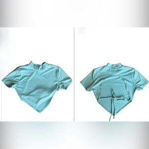 Forever 21 green cropped backless turtleneck size m